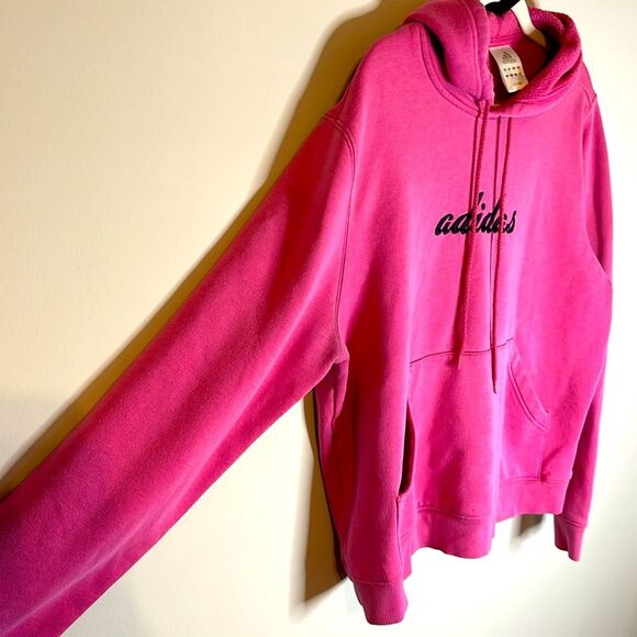 Adidas Embroidery Cursive Y2K 09/2005 Pink Hoodie XL - Picture 2 of 6